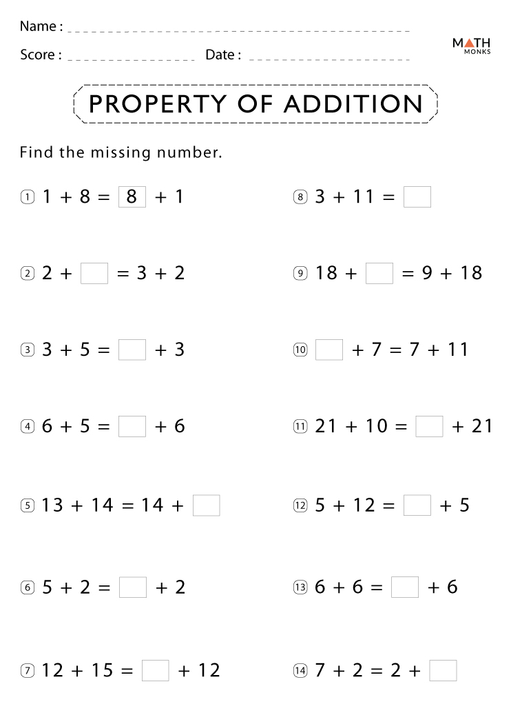 Worksheets For Properties Of Addition And Multiplication