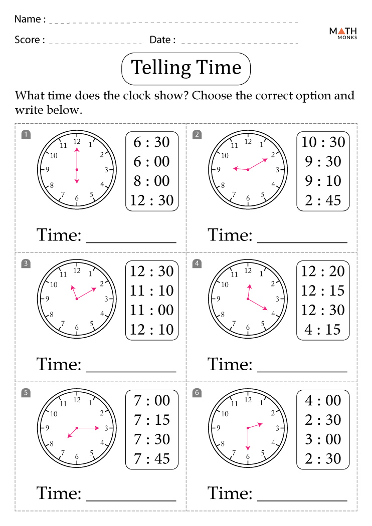Time Worksheets With Answer Key
