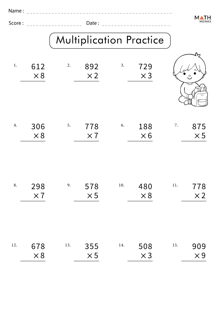 Multiplication Worksheets For Grade 4 Students