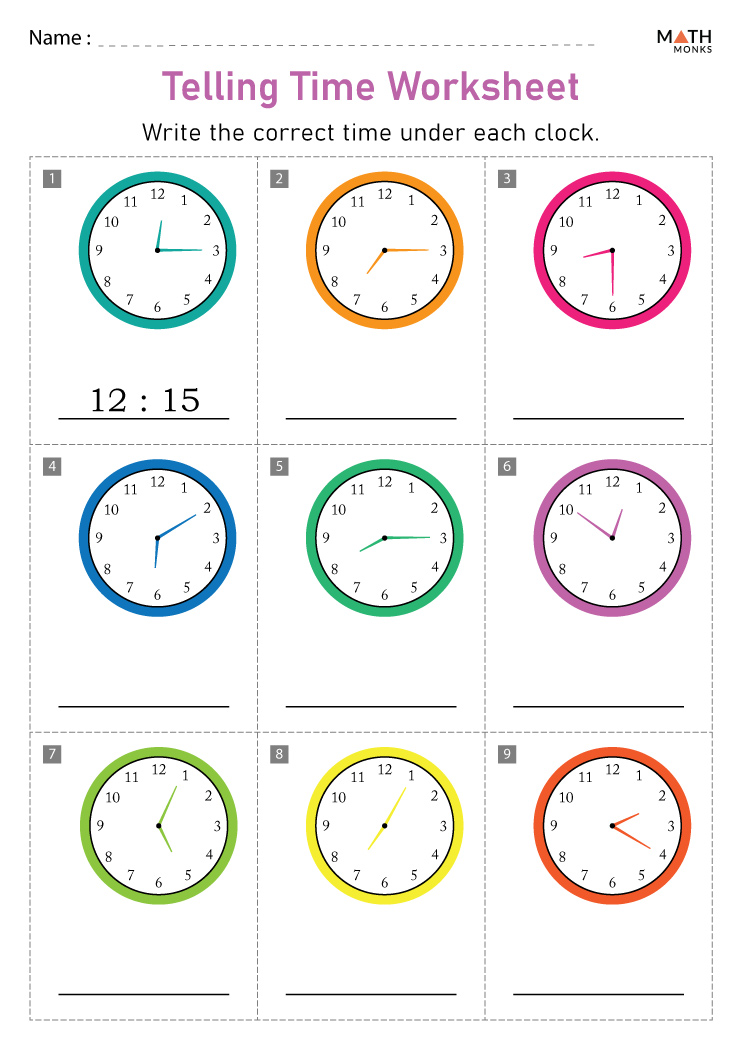 Telling Time Worksheets With Answer Key