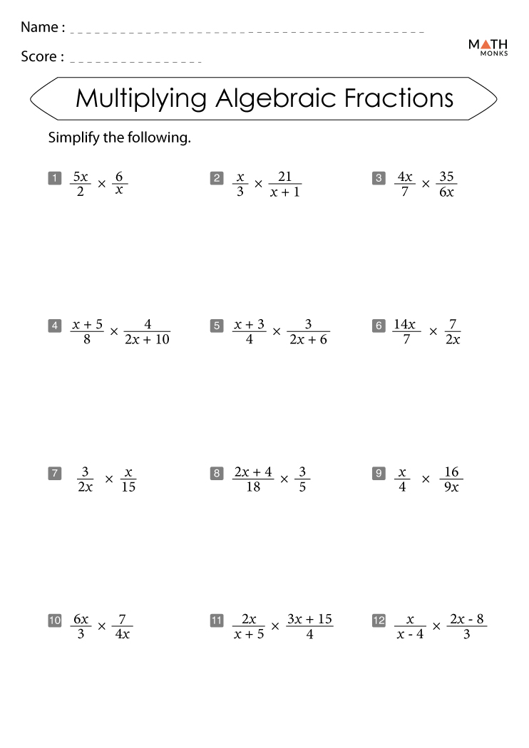 Multiplying Fractions Worksheets Pdf With Answers