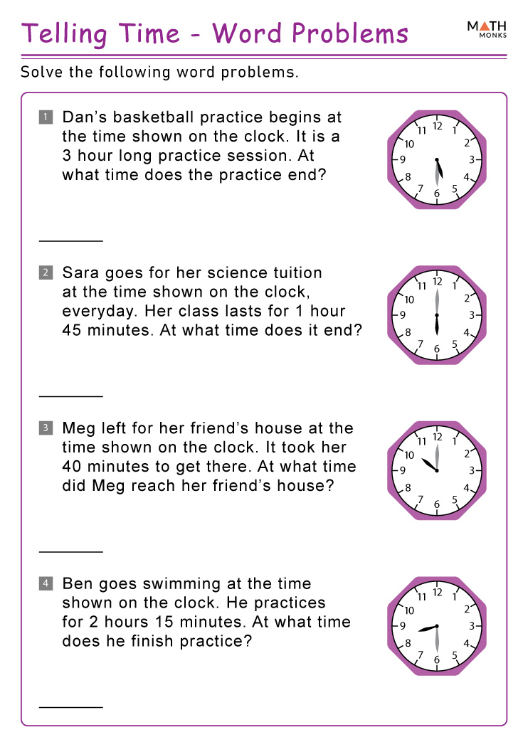 problem solving time worksheets grade 3