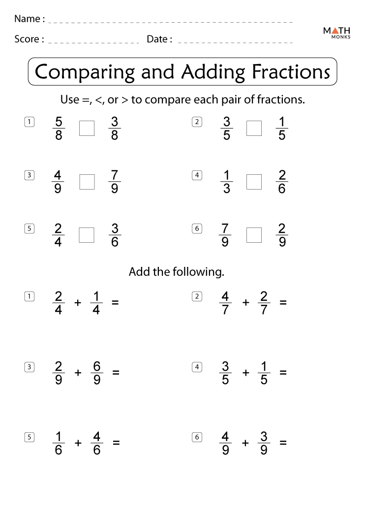 worksheets for 4th grade fractions