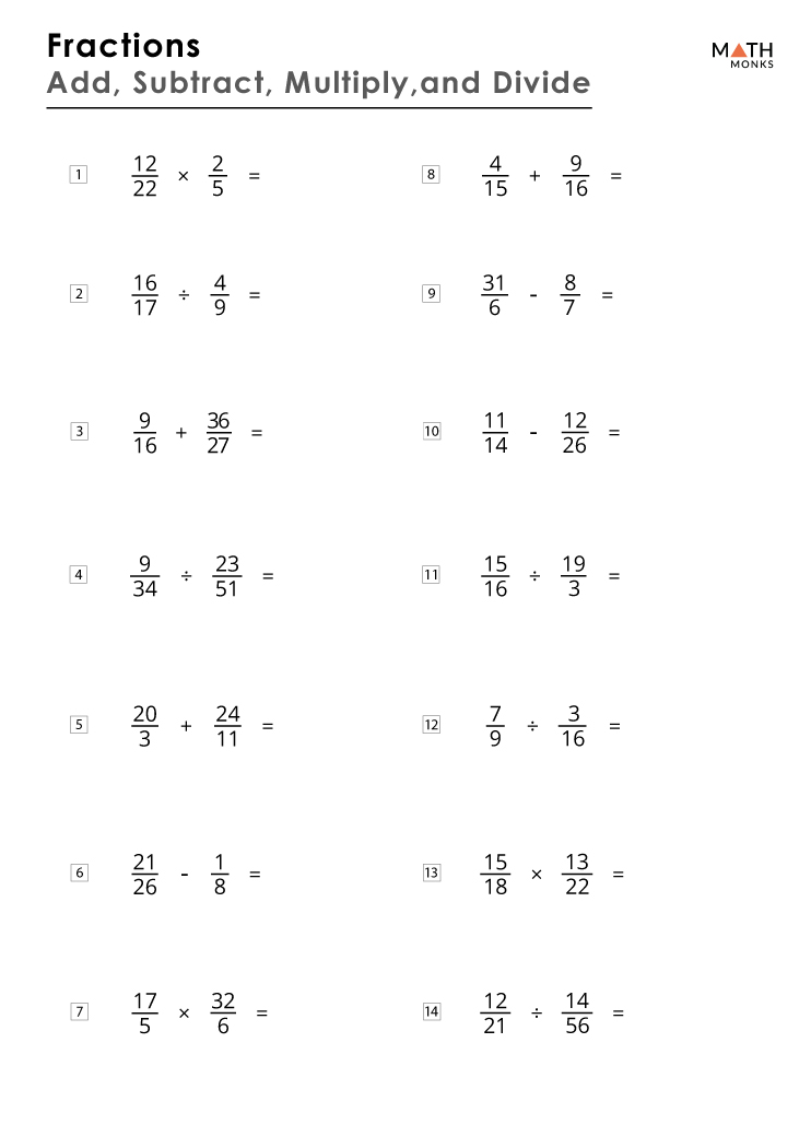 multiplication and division fractions worksheets pdf Elease Hadley