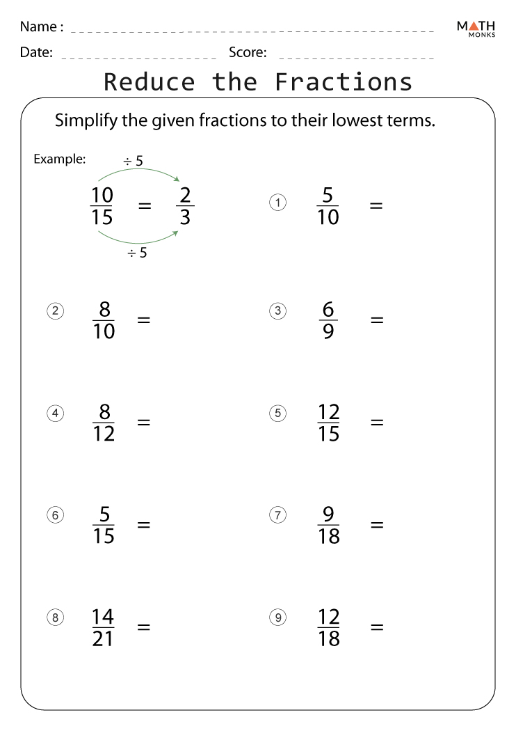 reducing fractions test