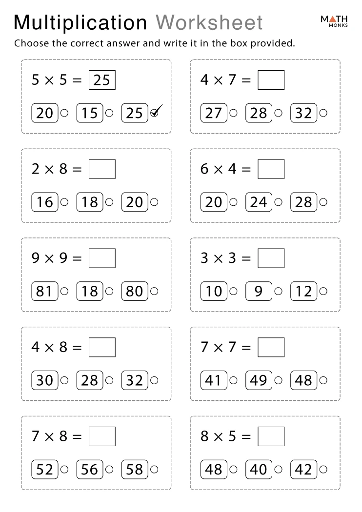 Grade 2 Multiplication Worksheets Free Printable K5 Learning Multiplication Worksheets For