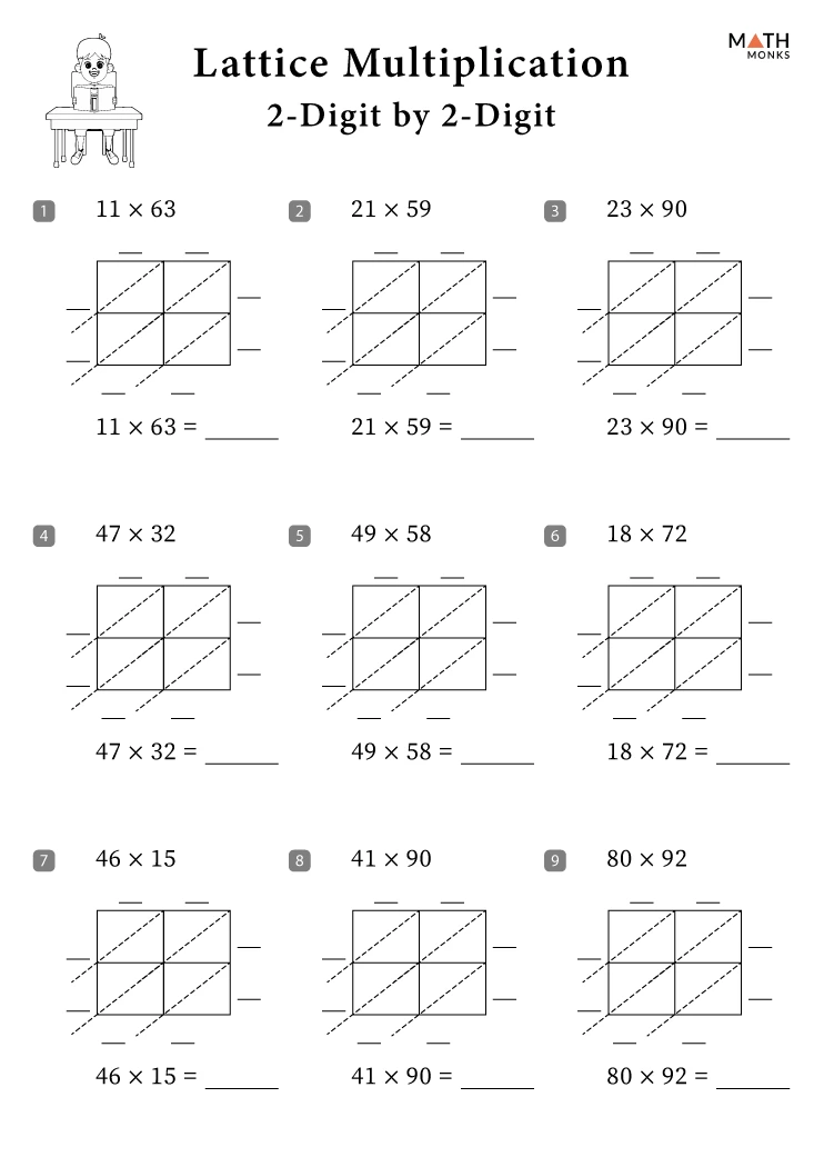 Lattice Multiplication Worksheets Tes