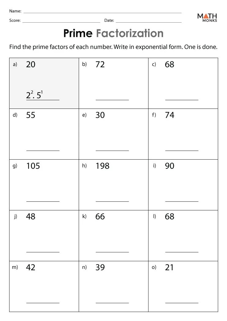 my homework lesson 1 prime factorization page 85