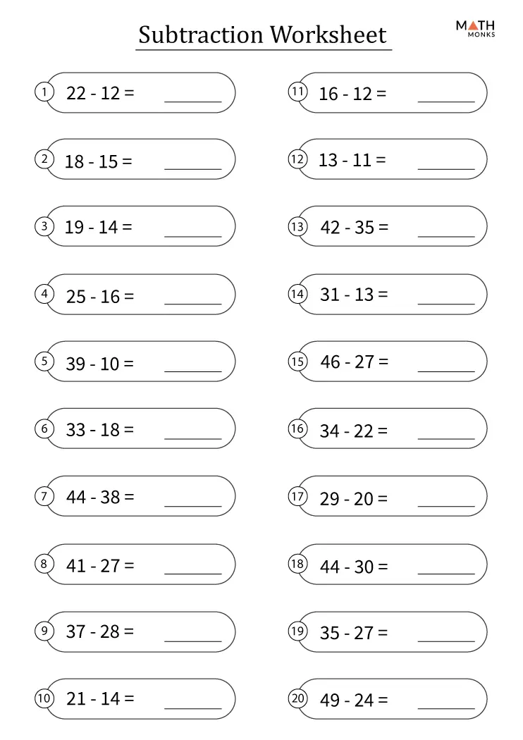 2nd Grade Subtraction Worksheets Math Monks 2nd Grade Subtraction Worksheets Math Monks