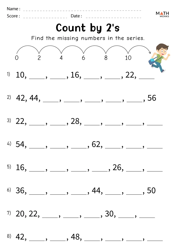 Skip Counting Worksheets - Math Monks