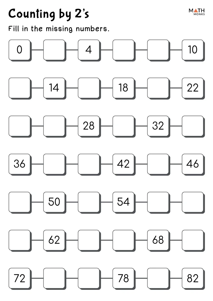 Skip Counting Worksheets - Math Monks