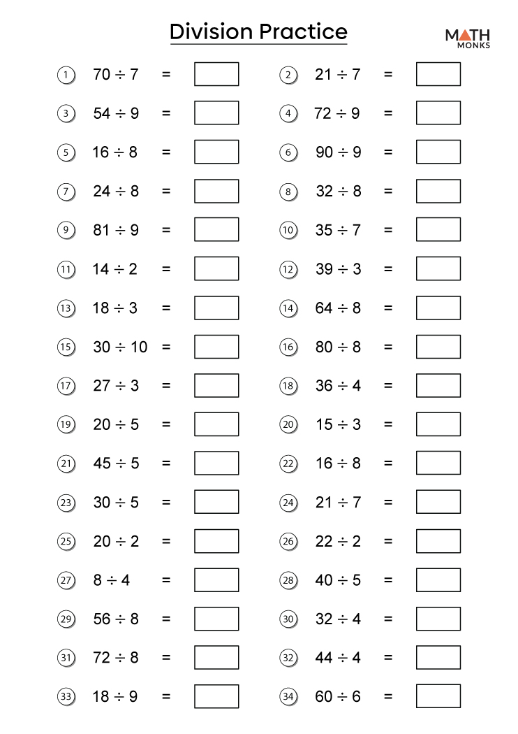 3rd Grade Printable Division Worksheets 3rd Grade Printable Division Worksheets
